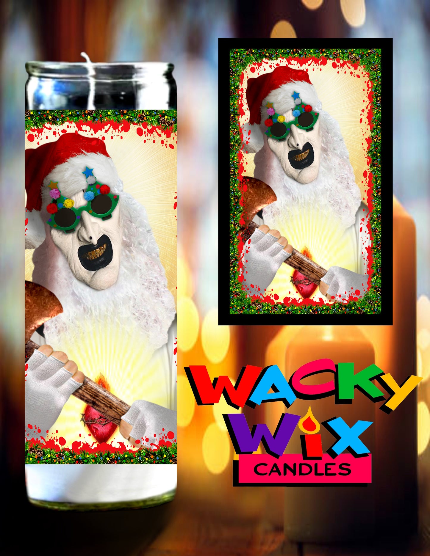 ONLINE EXCLUSIVE Terrifier - Santa Art the Clown Prayer Candle