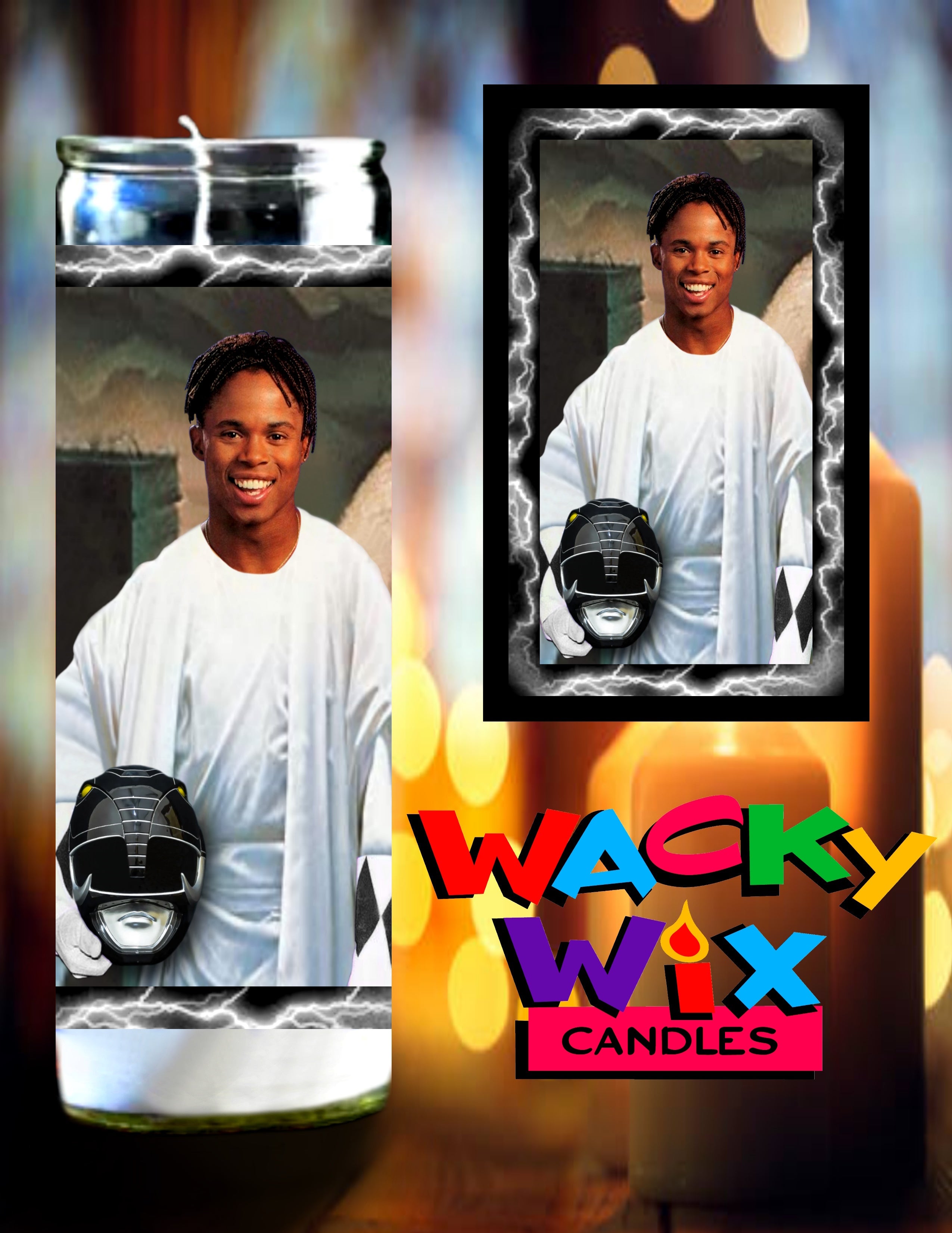 Mighty Morphin Power Rangers - Black Ranger Zack Prayer Candle – Wacky Wix