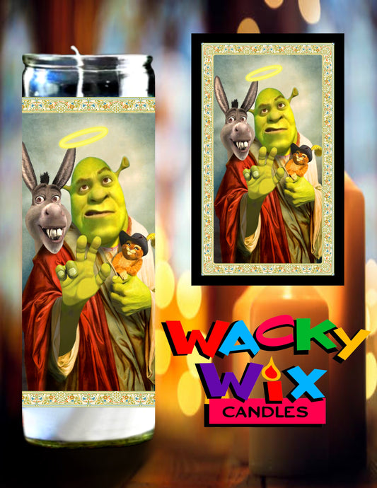 Shrek - Shrek, Donkey, & Puss in Boots Prayer Candle